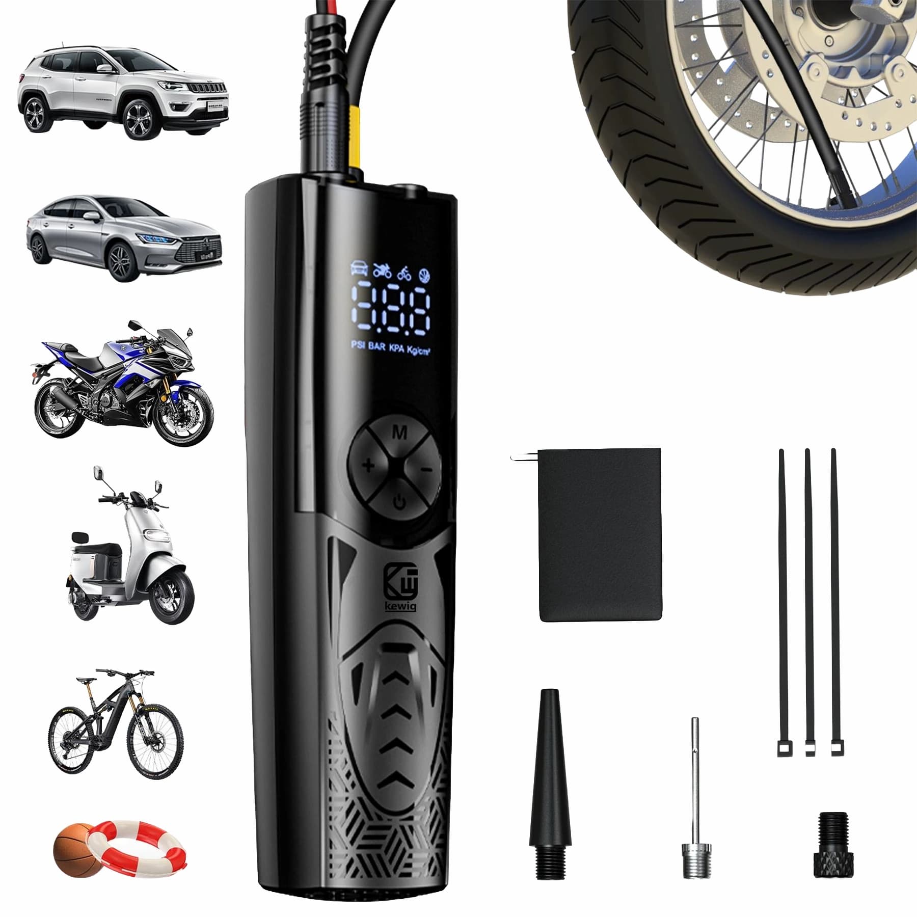 Bơm lốp điện cầm tay Kewig MP-1