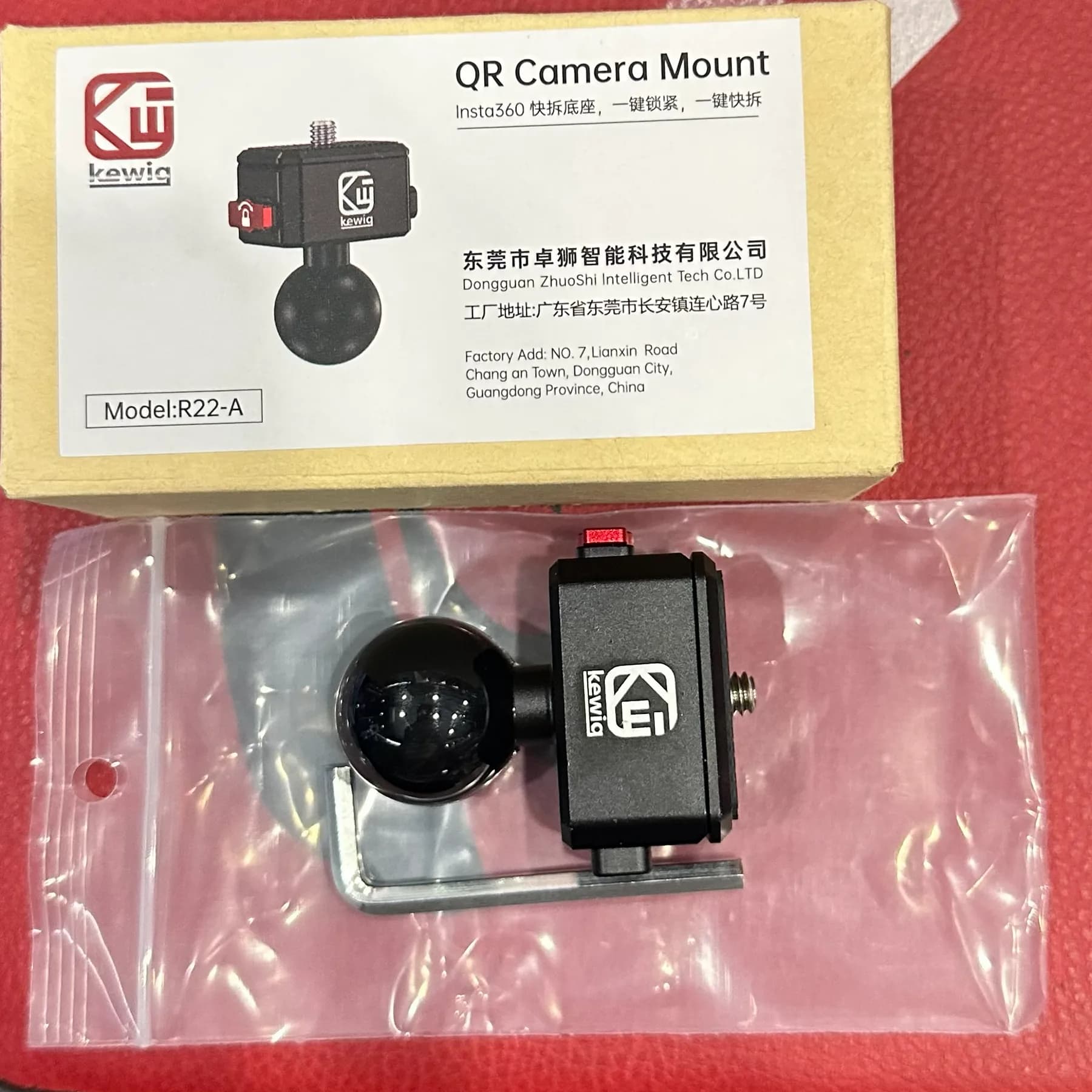 Ngàm tháo nhanh cho camera insta360 Kewig R22-A
