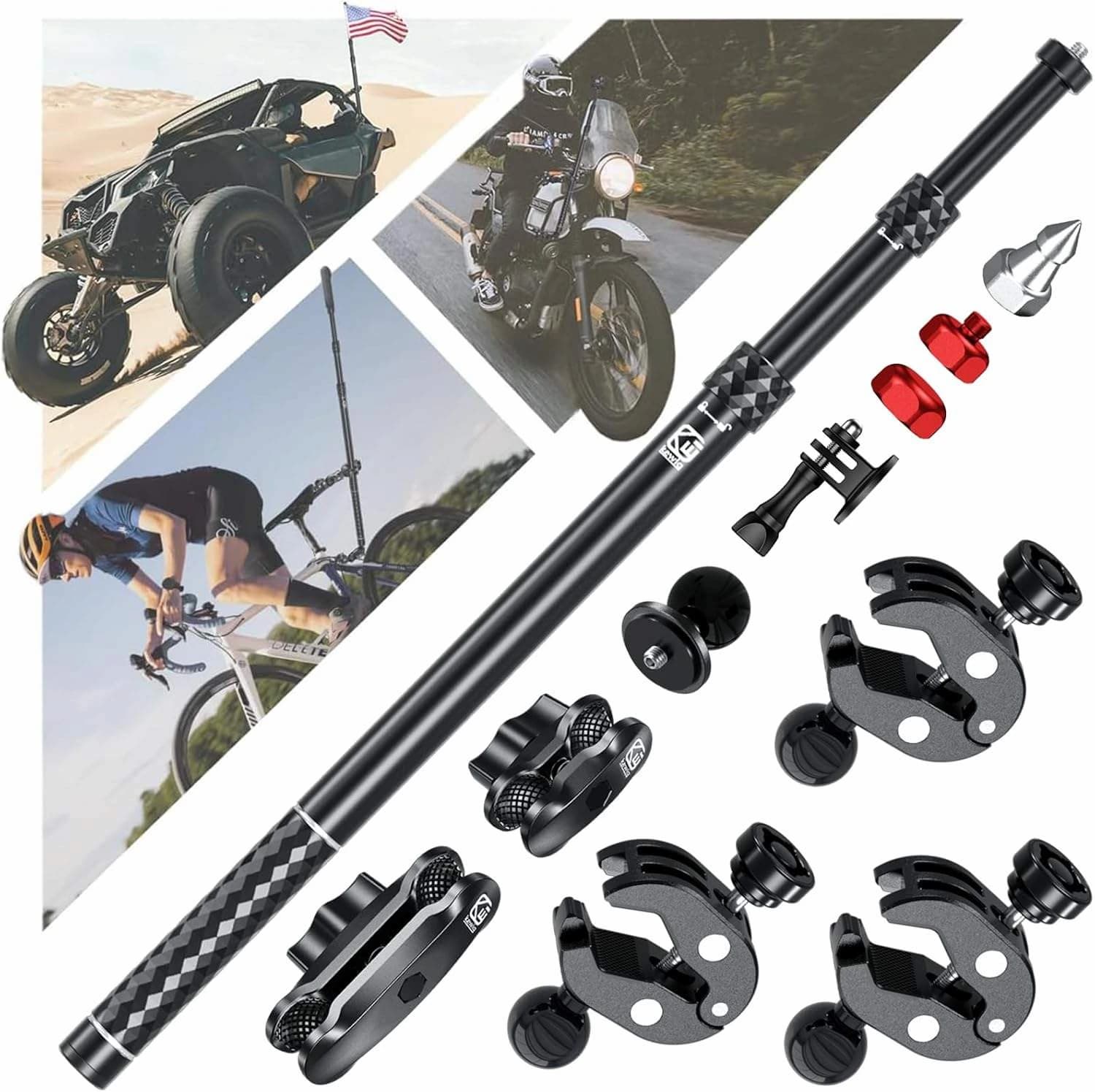 Cần gắn camera hành trình kẹp càng cua Kewig QG-2