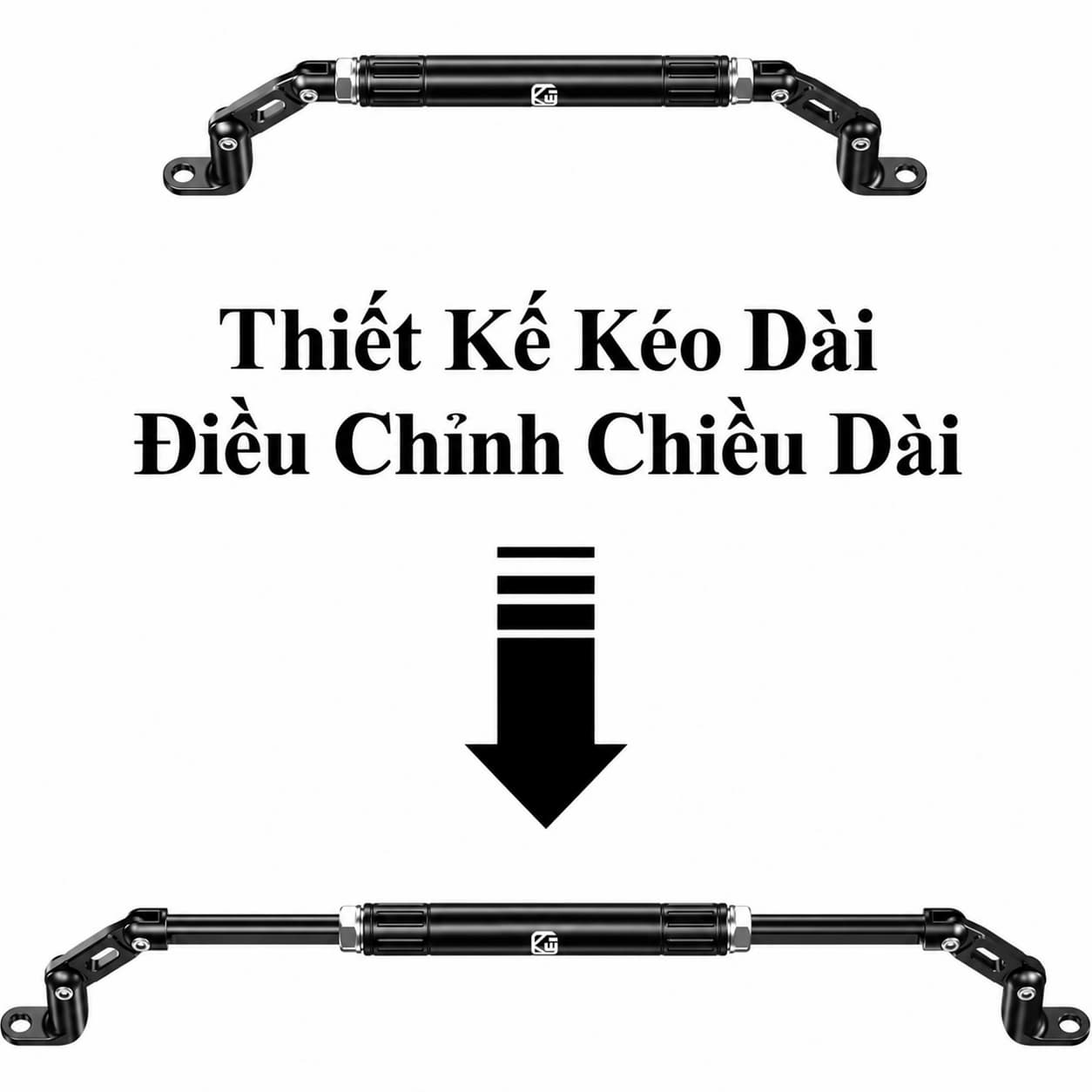 Thanh giằng bắt chân gương xe máy, xe điện có khớp chỉnh góc Kewig HB6