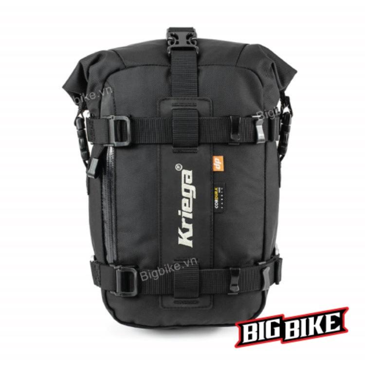 Túi Kriega US Drypack màu đen có dây nén và khóa cài chắc chắn cho xe moto