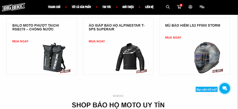 bigbike là nơi biker có thể tin tưởng để mua sắm các trang bị
